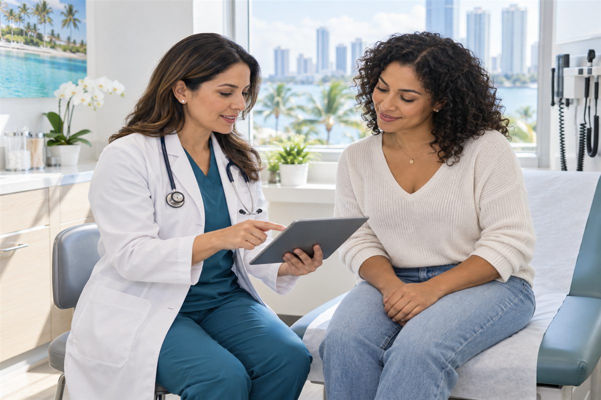 A clinician discussing preventive care with a patient